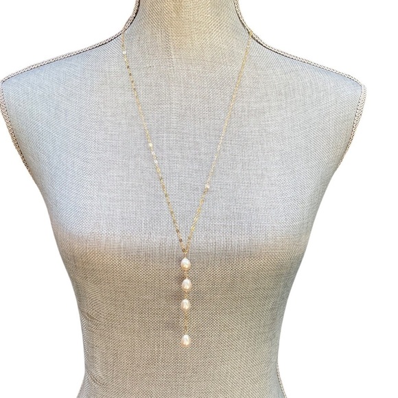 PEARL and Gold Long Necklace From Simply Pearls in Kauai Hawaii NEW 28 Inches - Picture 7 of 7